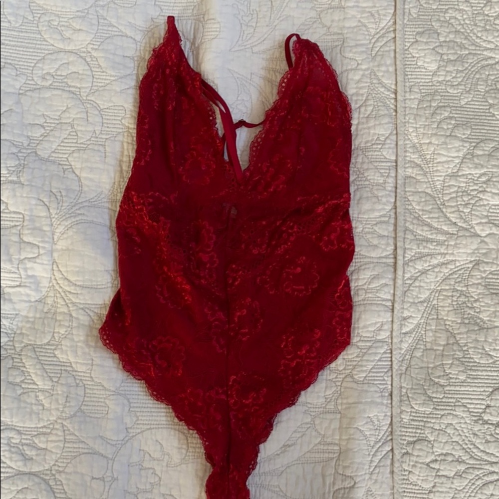 Red Lace Bodysuit